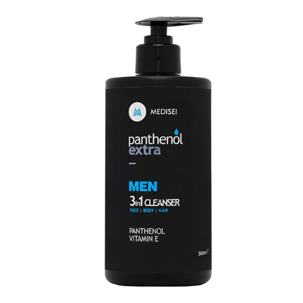 Panthenol Extra Men 3in1 Cleanser 500ml - Ανδρικό Καθαριστικό Για Πρόσωπο Σώμα και Μαλλιά