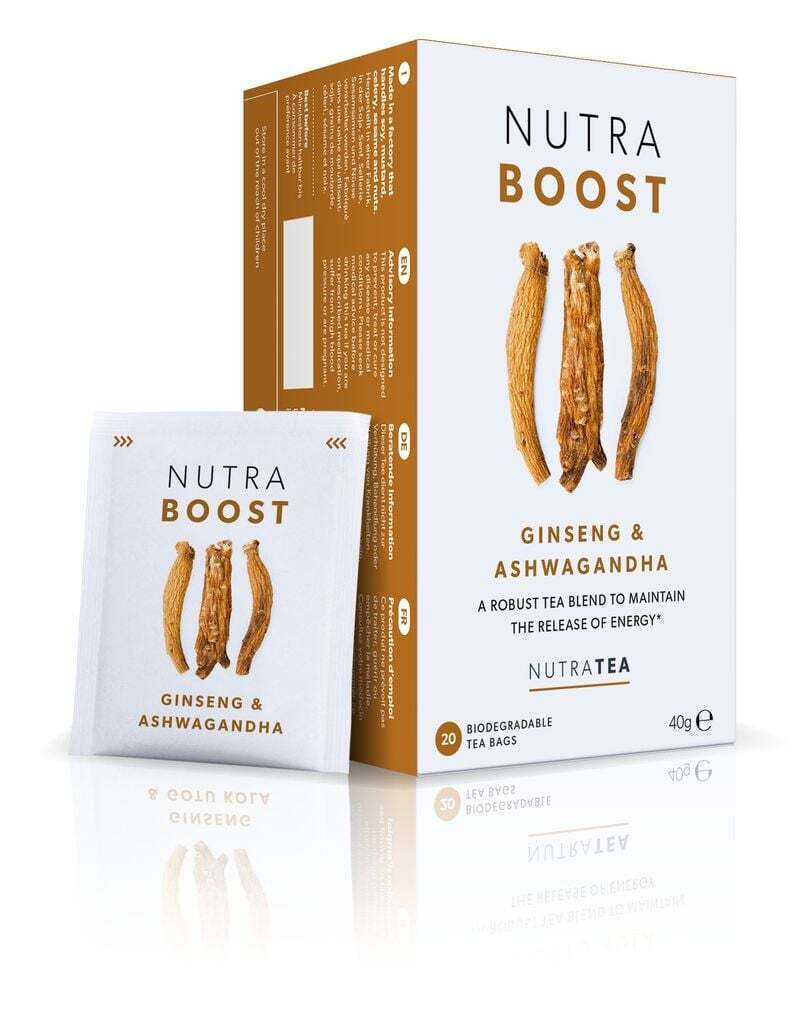 Nutra Tea Boost Ginseng και Ashwagandha 20 Φακελίσκοι - Θεραπευτικό Αφέψημα Για Κούραση και Κόπωση