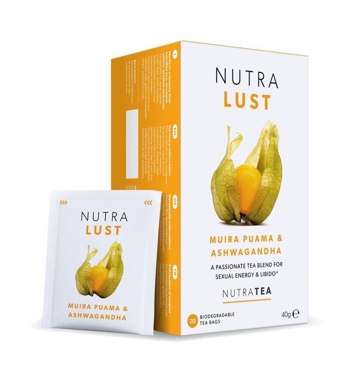 Nutra Tea Lust Muira Puama και Ashwagandha 20 Φακελίσκοι - Θεραπευτικό Αφέψημα Για Ερωτική Διάθεση Σε Άνδρες και Γυναίκες