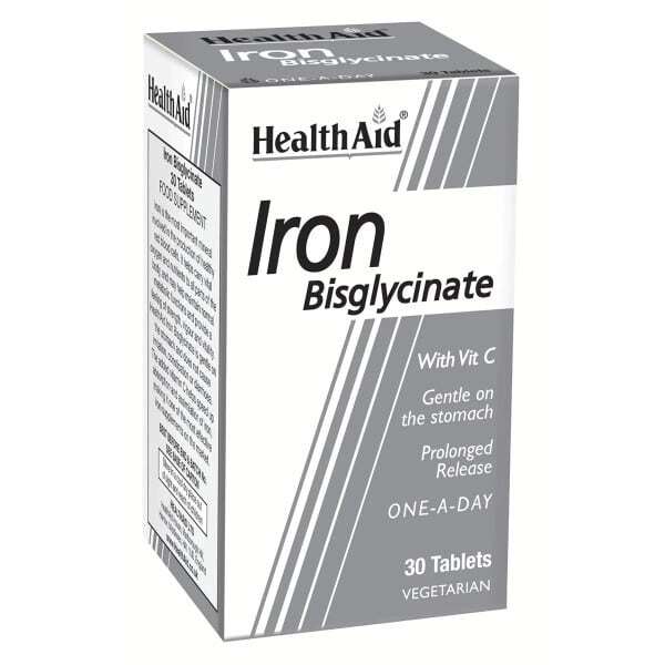 Health Aid Iron Bisglycinate With Vitamin C 90 ταμπλέτες - Δισγλυκινικός Σίδηρος Με Βιταμίνη C