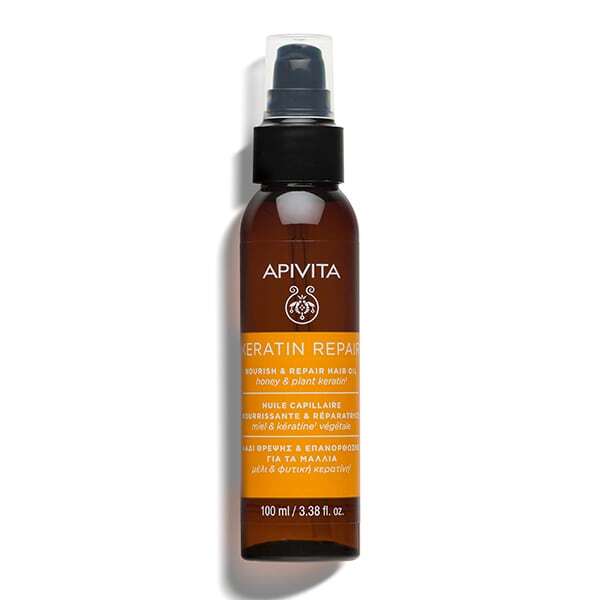 Apivita Keratin Repair Nourish και Repair Hair Oil 100ml - Λάδι Θρέψης και Επανόρθωσης Mε Μέλι και Φυτική Κερατίνη