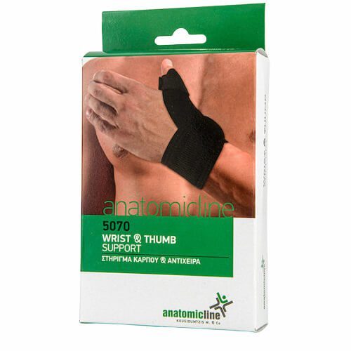 Anatomic Line 5070 One Size - Περικάρπιο Με Αντίχειρα και Δέσιμο Σε Μαύρο Χρώμα