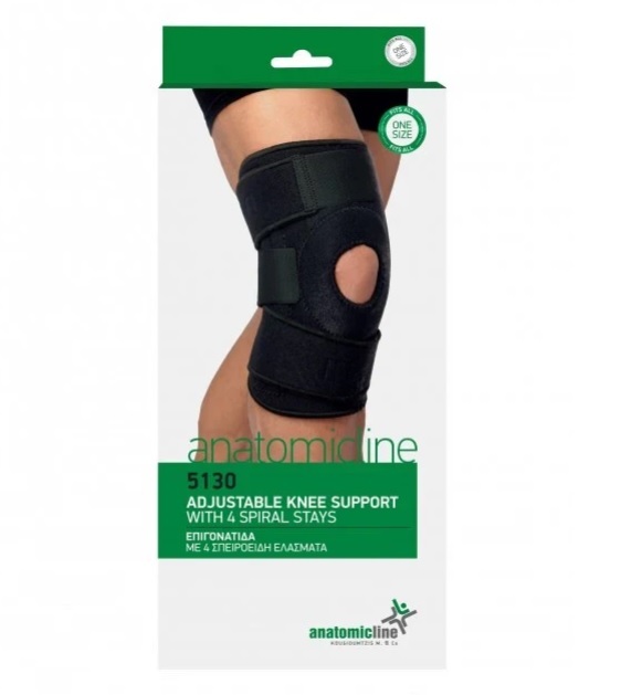Anatomic Line 5130 One Size - Επιγονατίδα Με 4 Σπειροειδή Ελάσματα Μαύρη