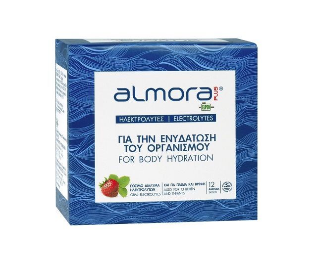 Almora Plus Electrolytes 12 Φακελάκια - Πόσιμο Διάλυμα Ηλεκτρολυτών Με Γεύση Φράουλα