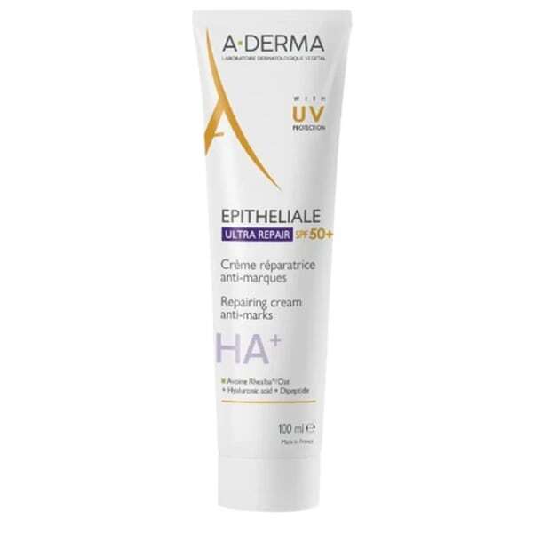 A-Derma Epitheliale HA+ Ultra Repair Cream SPF50+ 100ml - Προστατευτική Επανορθωτική Κρέμα Κατά Των Σημαδιών