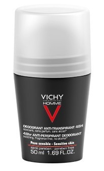 Vichy Homme Deodorant Anti-Transpirant Roll-On 48h 50ml - Ανδρικό Αποσμητικό Για Τις Ευαίσθητες Επιδερμίδες